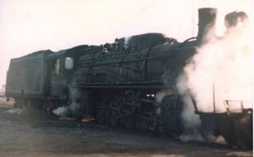 Locomotora a vapor en la Estación de Río Gallegos
