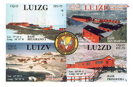 QSL de LU1ZG, LU1ZD, LU1ZV, LU2ZD