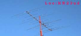 My antena - 5 el. Yagi for 28 MHz, 5 el. Yagi for 50 MHz and 4 el. Yagi for 21 MHz: boom -10 m:
LOCATOR: KN23UD   