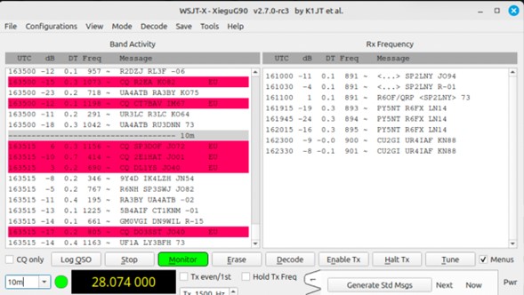 WSJT-x decodes