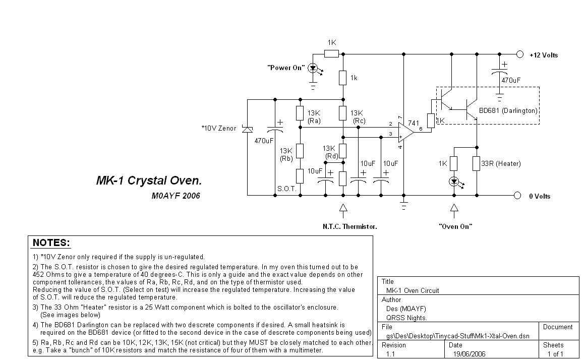 Mk-1 crystal oven schematic.