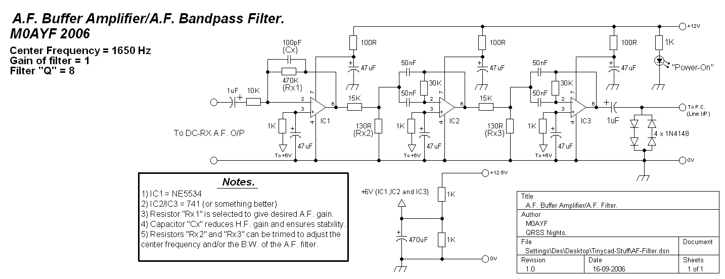 A.F. Filter Schematic.