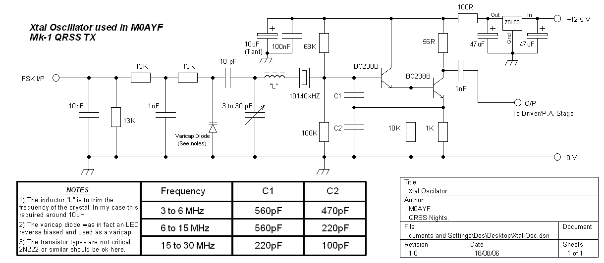 DL6NL Xtal Oscillator.