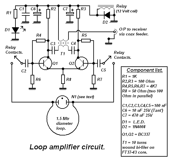 Loop amplifier circuit diagram.