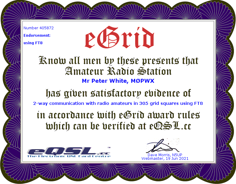 eQSL eGRID award