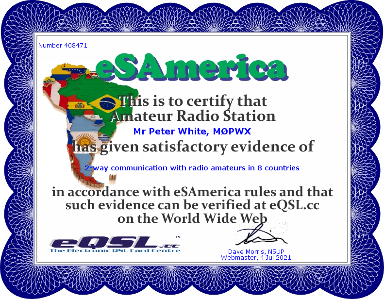 eQSL eSouthAmerica award
