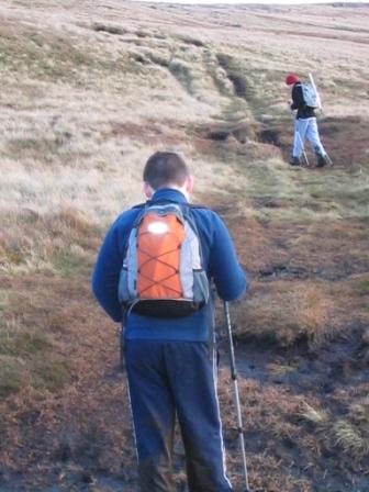 Liam and Jimmy on the path to Great Whernside summit