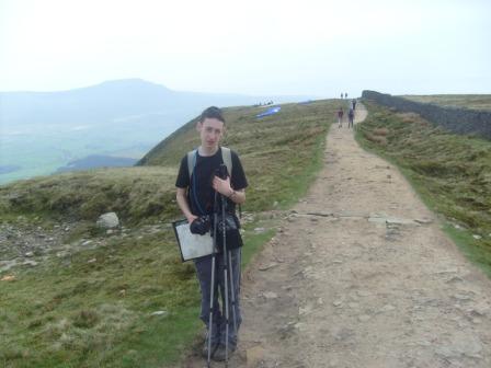 Jimmy on the main path along the Whernside summit ridge
