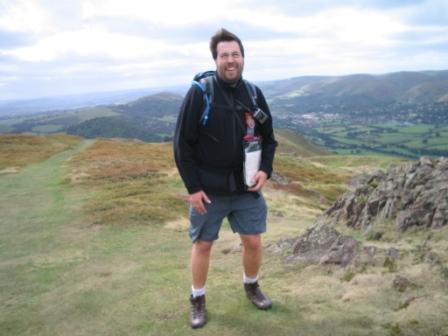 Tom on the summit of Caer Caradoc Hill