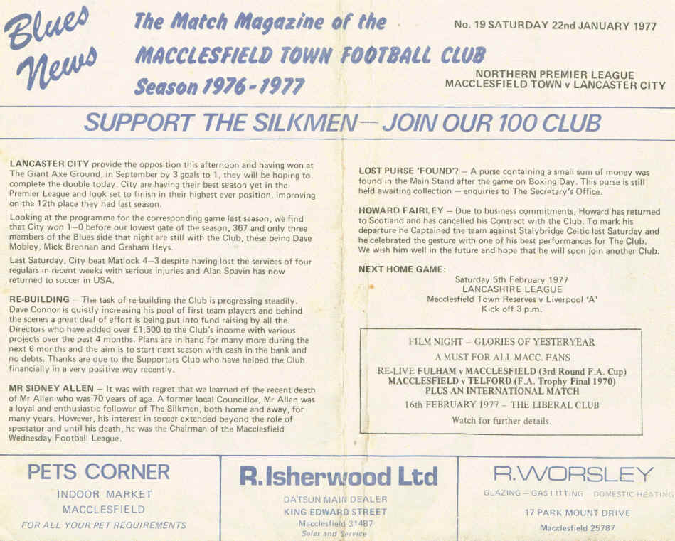 v Lancaster City, 1977