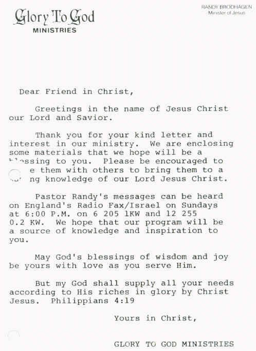 Glory To God Ministries