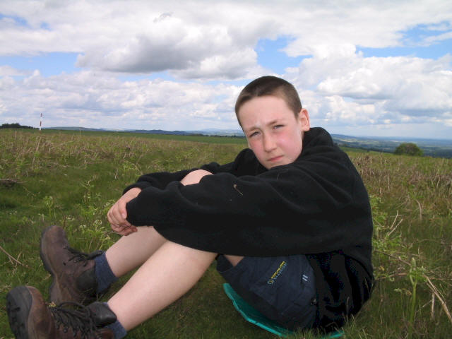 Jimmy on Bradnor Hill - the summit appears to be somewhere around the putting green behind him!