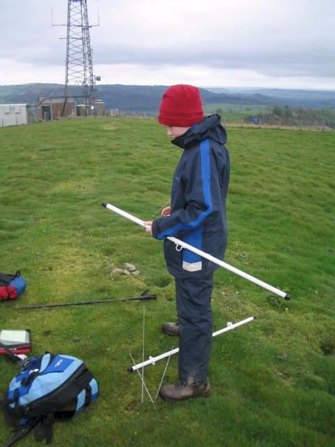 Jimmy setting up the SOTA Beam on Mynydd-y-briw