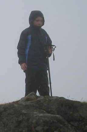Liam at the summit of Carn Fadryn