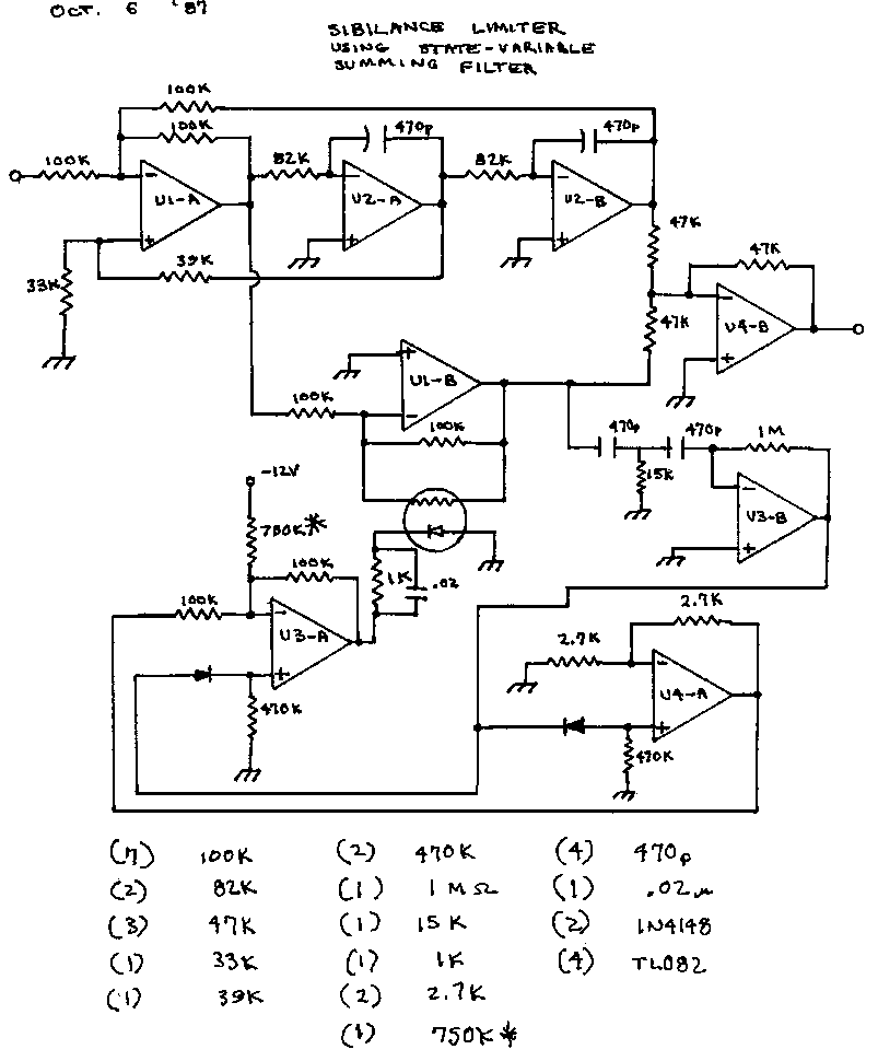 Sibilance Limiter schematic