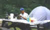 Guestward-Ho Camp.  Tying flys to match the hatch.