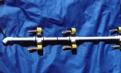 Antenna elements rolled-up for travel