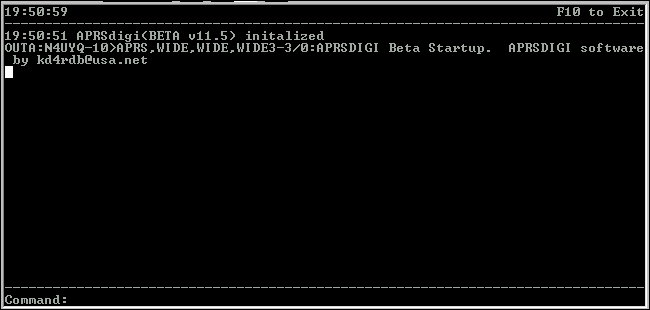 Screen shot of APRSdigi v11.5b
