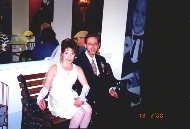 Sitting on a bench inside the Hotel Excalibur