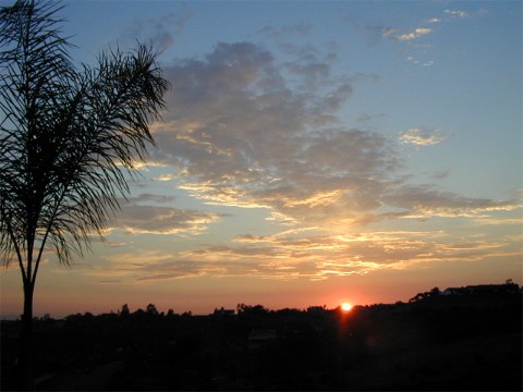 A view of a beautiful San Diego sunset in August.
