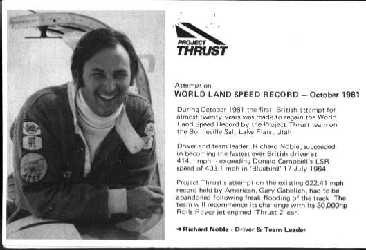 World Land Speed Record Special Events Station Card
