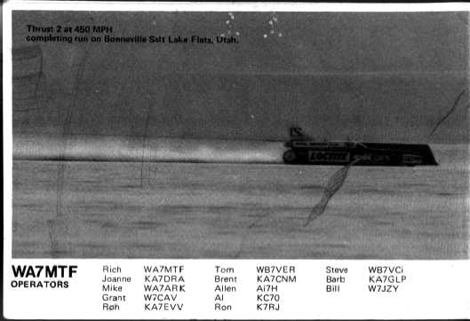 World Land Speed Record Special Events Station Card