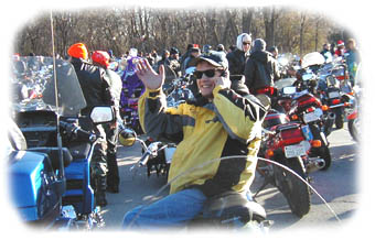Chip K9IOC in Chicago, at the Toys For Tots motorcycle parade