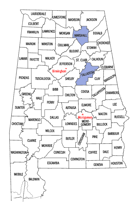 Alabama map