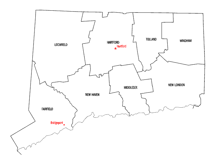 Connecticut map