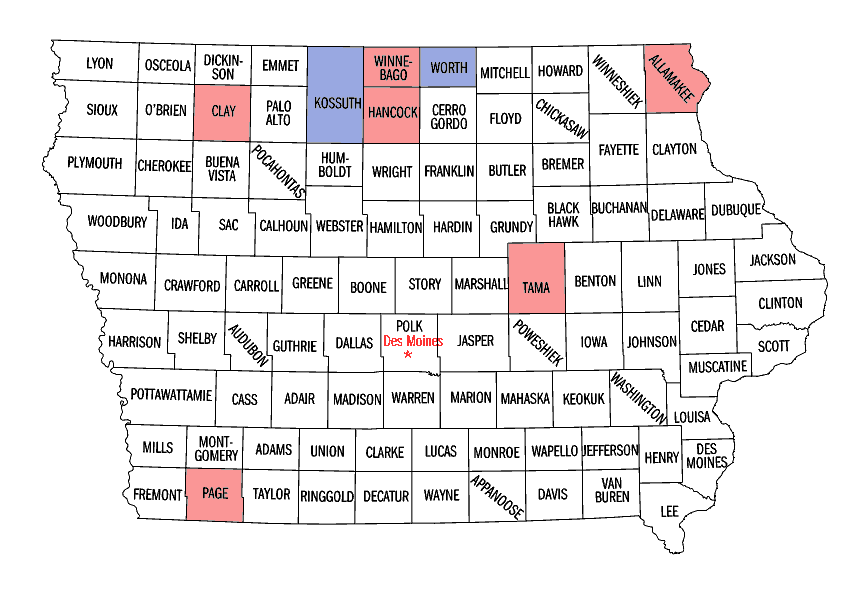 Iowa map
