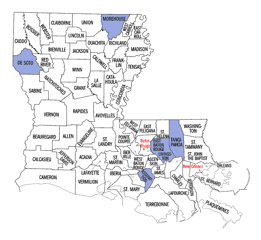 Louisiana map