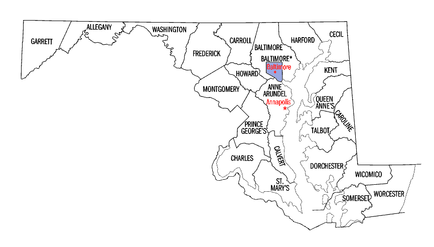 Maryland map