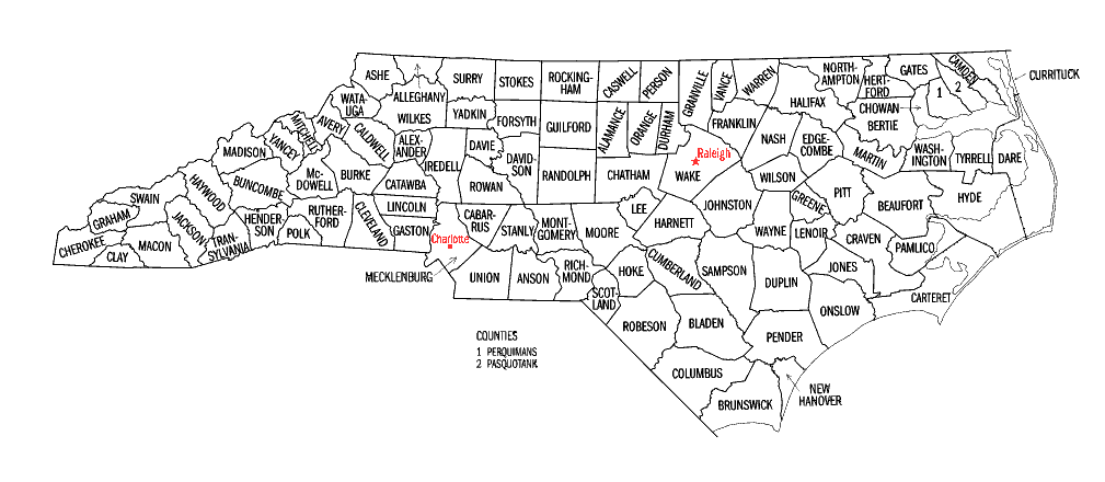 North Carolina map