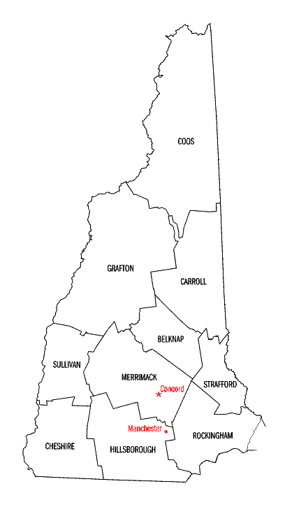 New Hampshire map