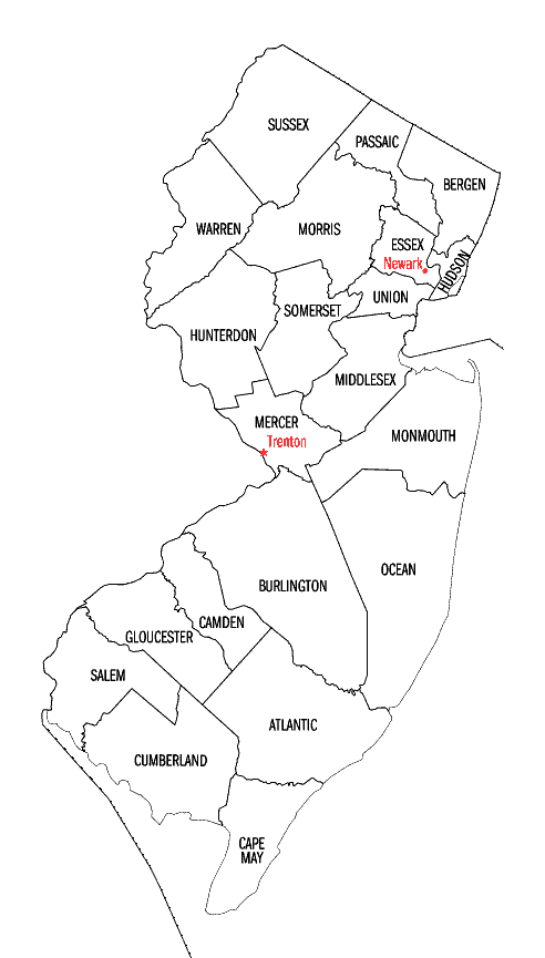 New Jersey map