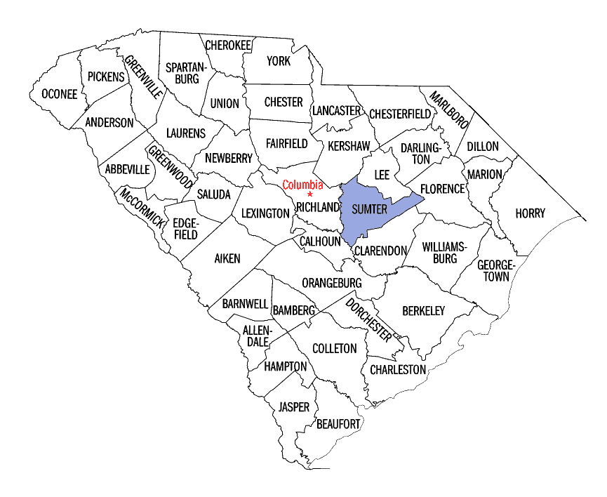 South Carolina map