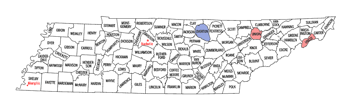 Tennessee map