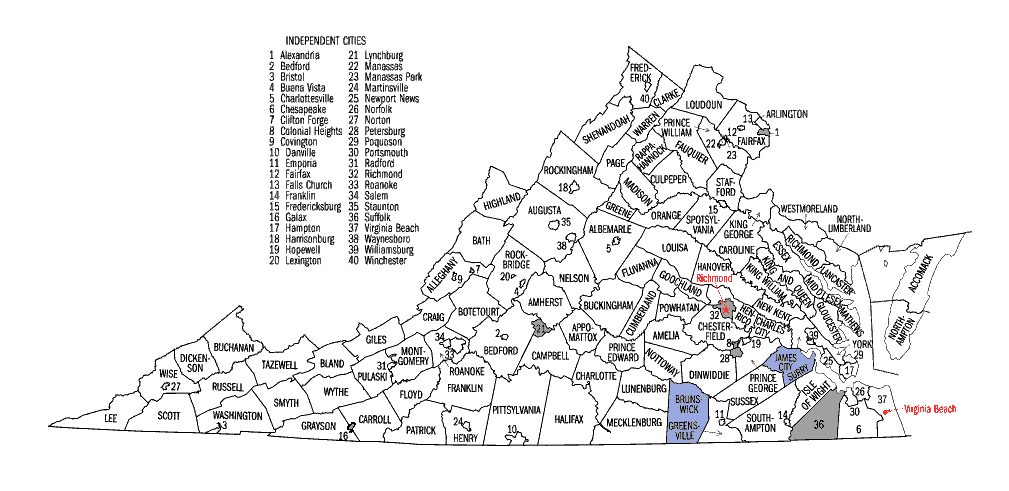 Virginia map