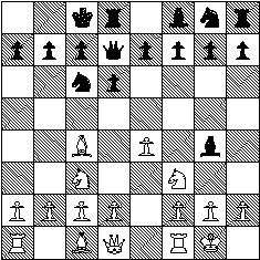 Diagram of an example of how castling works. This is the after castling position.