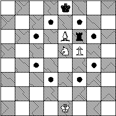 Diagram showing how a knight moves on the chess board.