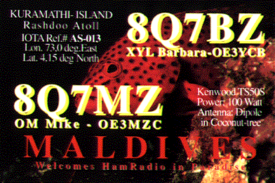 QSL Card of 8Q7BZ and 8Q7MZ