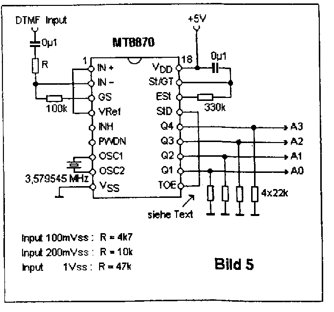 mt8870 DTMF decoder diagram