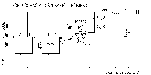 Schema zapojení přerušovače