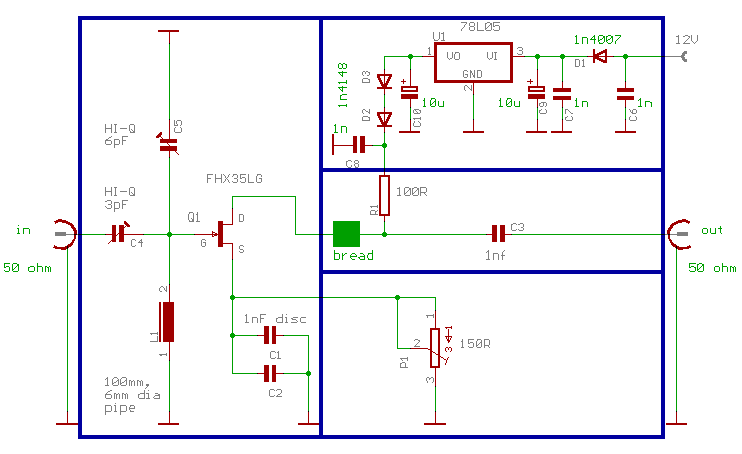 Large Circuit diagram LNA 70 cm