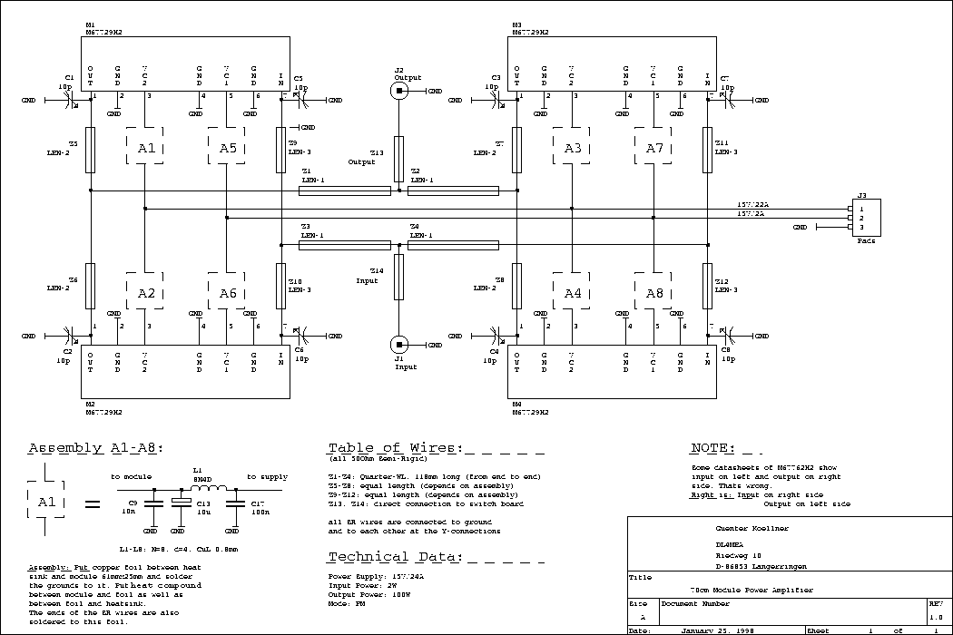 Large Circuit diagram 70cm PA