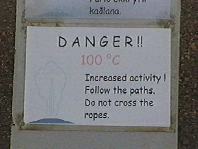 The sign says it al... it's HOT, very hot.