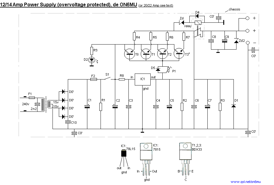homemade power supply using BDX-33 transistors