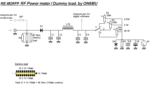 RF power meter and dummy load schematic diagram