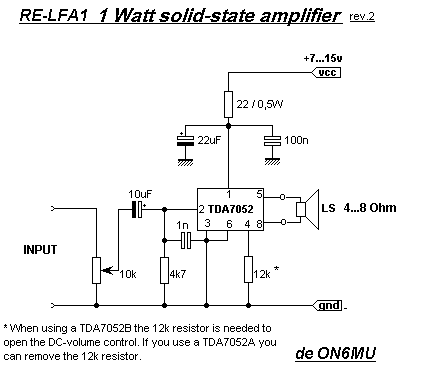 Tda7052a схема усилителя описание