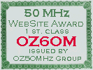 50 MHz WebSite Award - #001 - OZ6OM